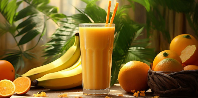 Smoothie de banana com laranja